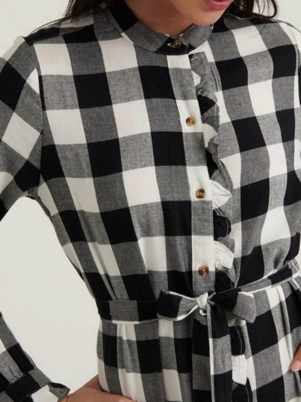 Lucky Brand Black and White Buffalo Check Shirt